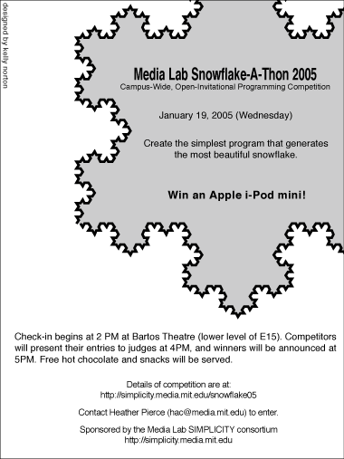 Ad for the Media Lab Snowflake-A-Thon 2005